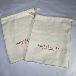 2 James Avery Drawstring Gift Keepsake Pouch Storage Travel Dust Bags Jewelry